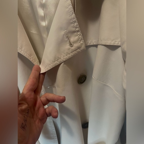 Rachel Zoe Cream Trench Coat with Belt and Wide Collar XL - Picture 3 of 8